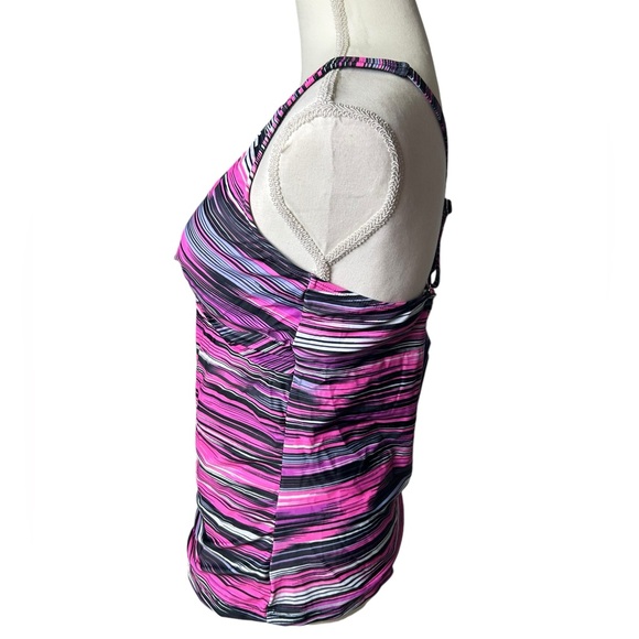 YONIQUE womens tankini swim top convertible cross back straps V front NWT - Picture 3 of 10
